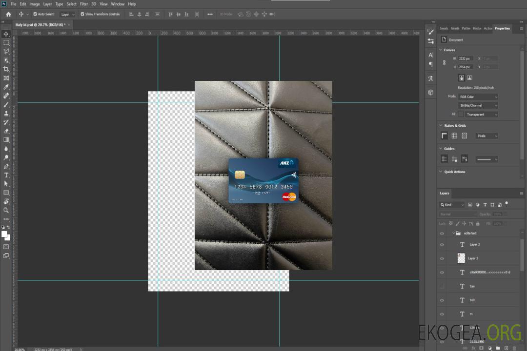 Kiribati ANZ Bank mastercard photolook recto template